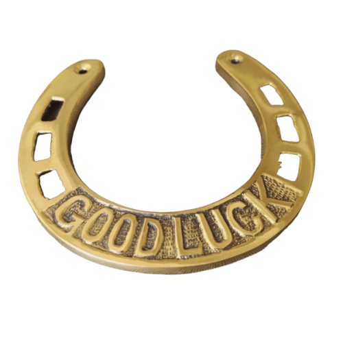 Подкова из латуни На удачу (Good Luck), 11х0,5х11 фото 2